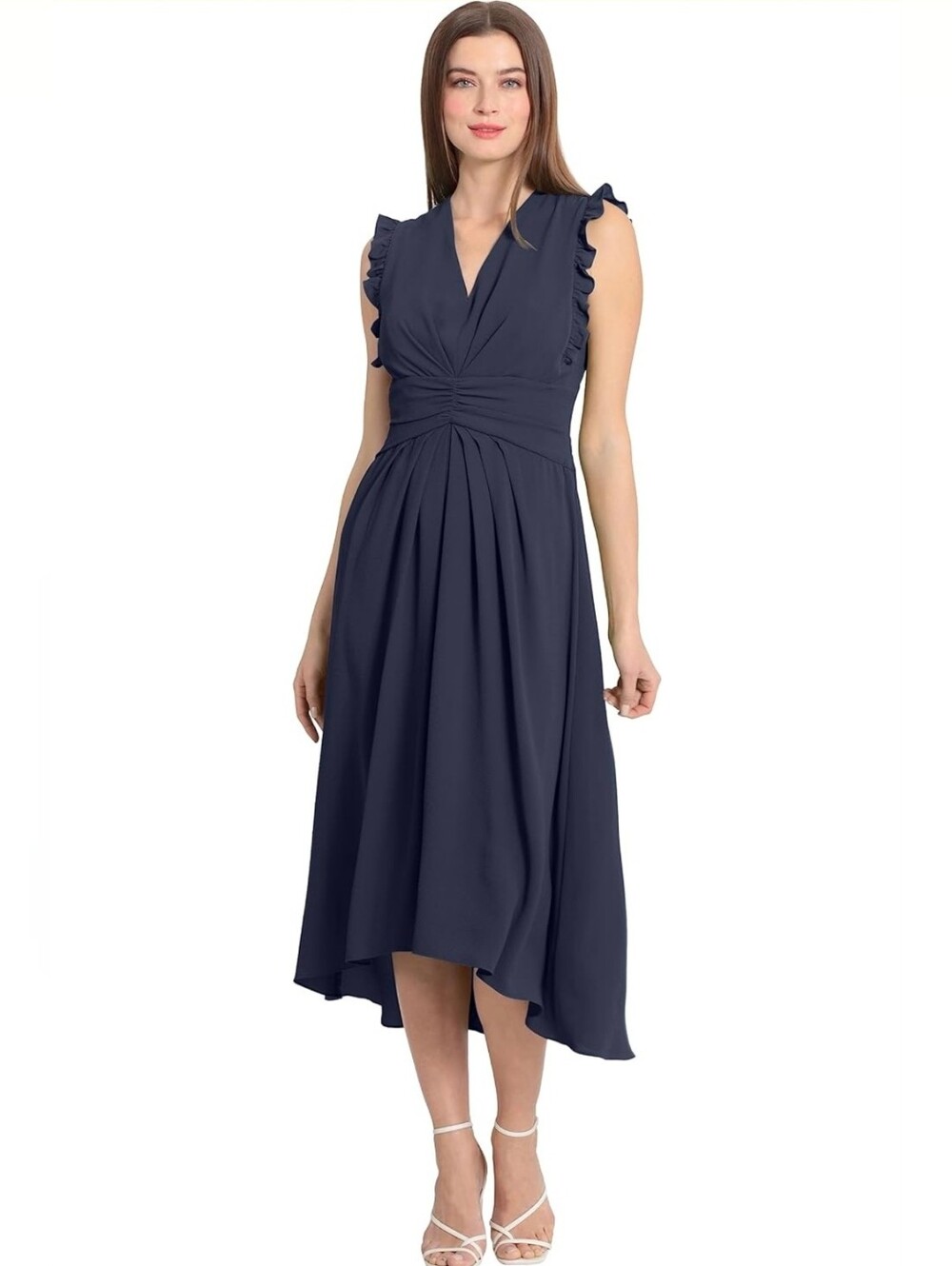 🥂 Maggy London Women's V-Neck Hi-Lo Midi Dress